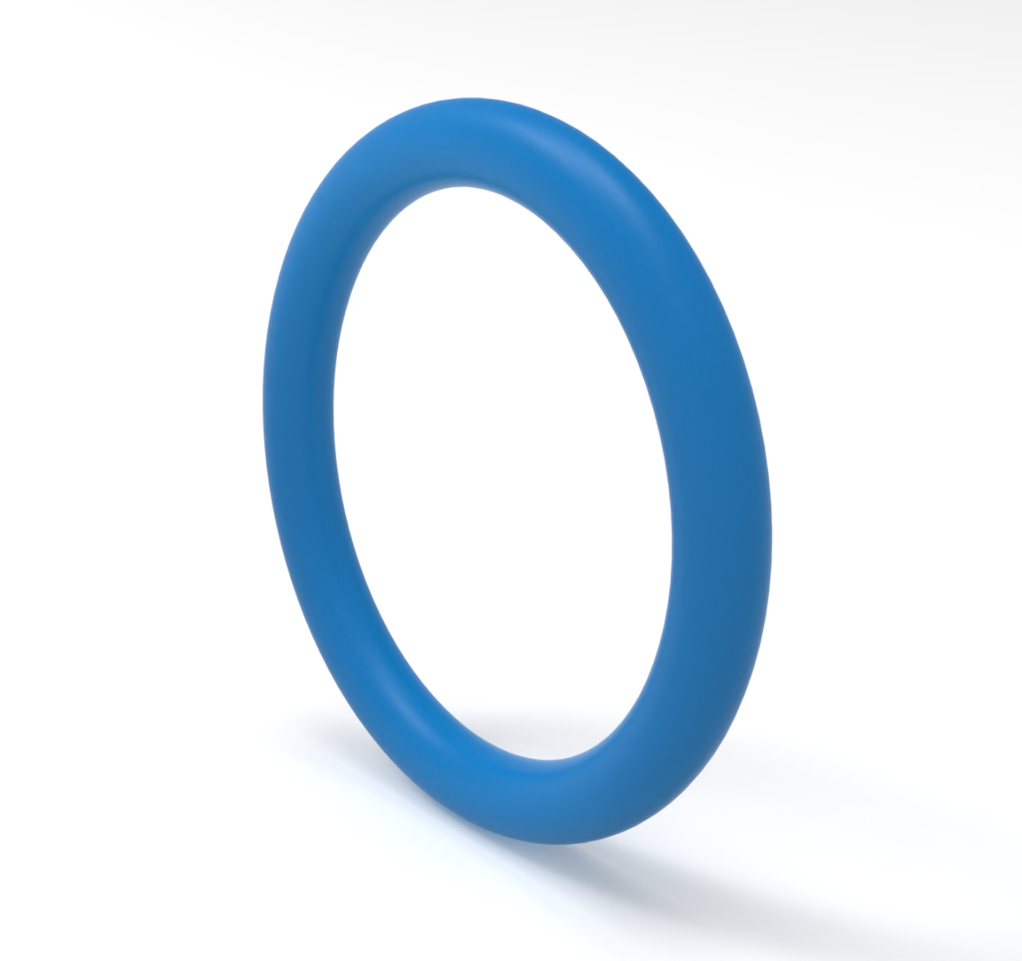 Blue PERTEC® O-Ring CIP FKM 75 ShA on white background